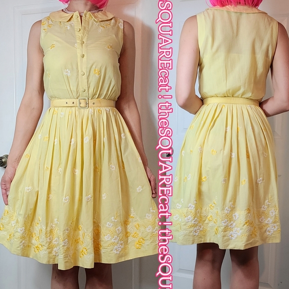 90s π» Betsey Johnson Embroidered daisies Sundress - Picture 2 of 11